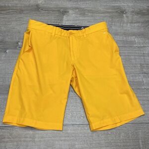 J.Lindeberg Shorts Mens 36 Yellow Microfiber Chino Golf Performance 11 Inseam